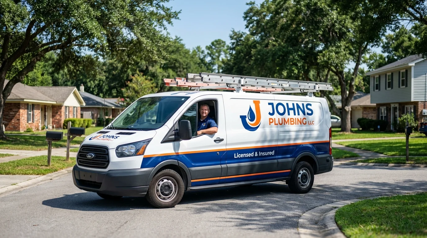 Johns Plumbing LLC service van in Point of Rocks, MD
