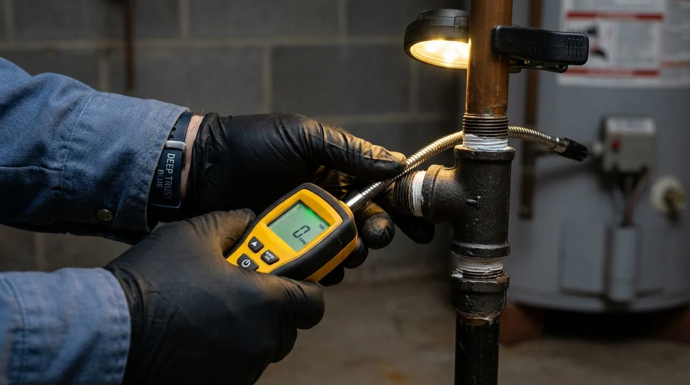 Gas leak detection with electronic sniffer by Johns Plumbing LLC in Point of Rocks